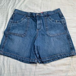 faded glory contrast stitch jean shorts